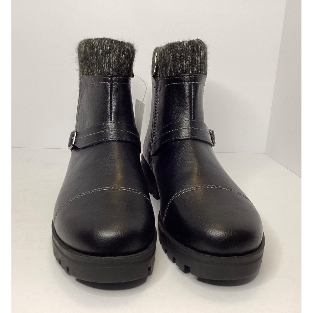 JSport Violet Knit Cuff Memory Foam Boot Women's Size 9 Black NIB - Picture 5 of 6